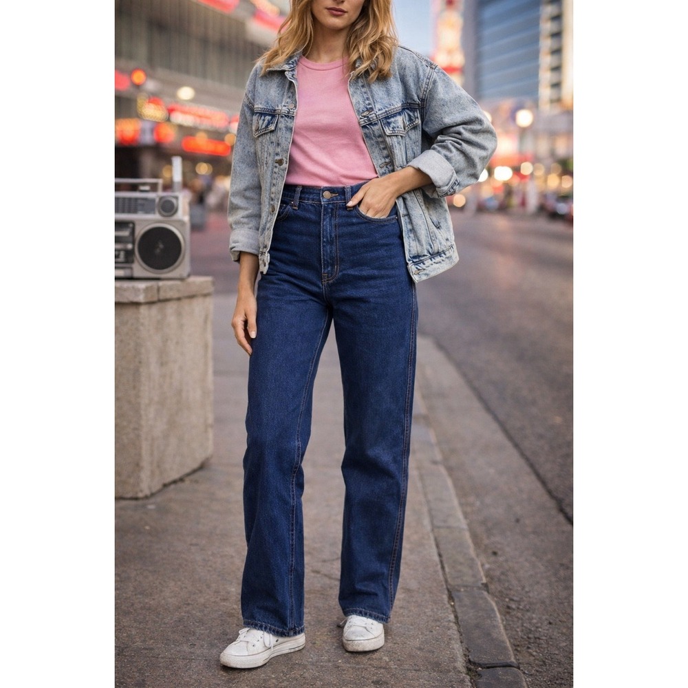Vintage‎ Brittania Jeans Embroidered Koala Pocket Denim Cotton High Rise 80s 90s